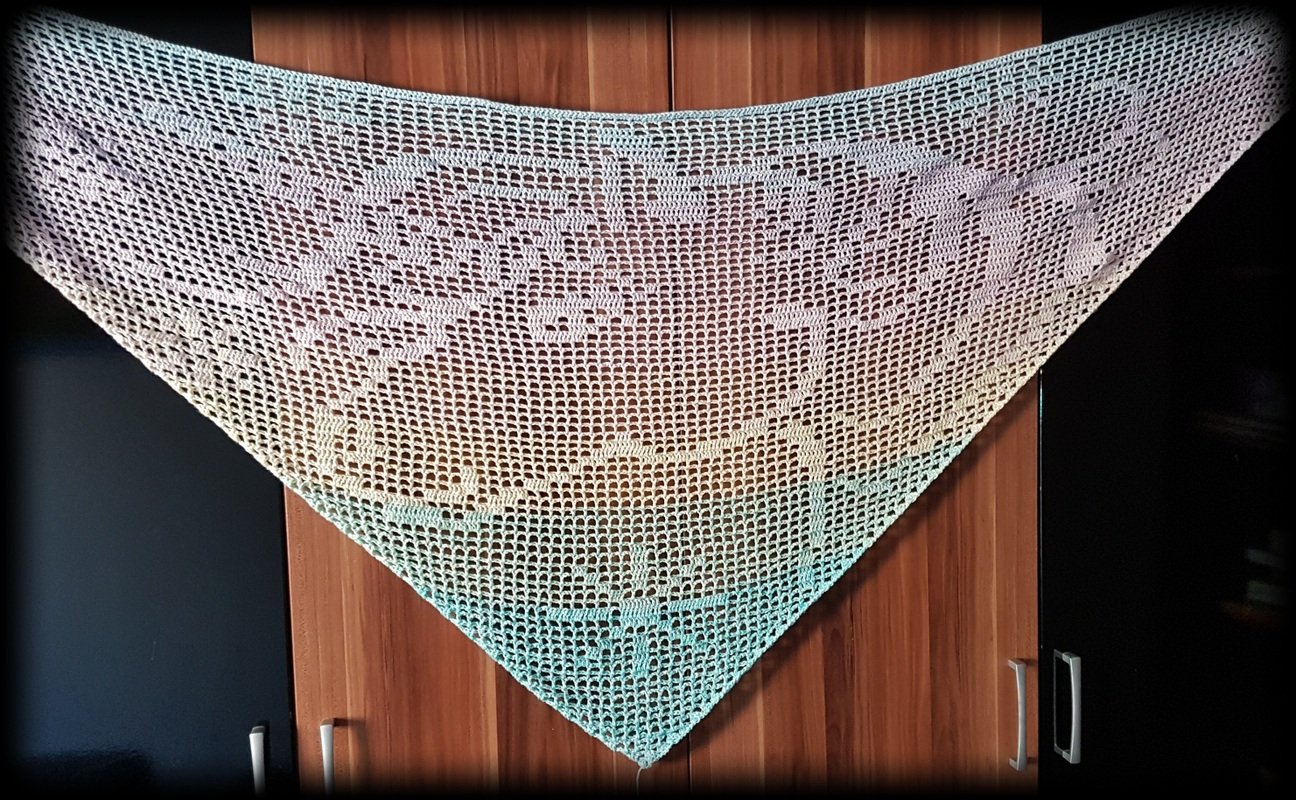 Motivtuch Unicorn, Einhorn Dreieckstuch, Häkelanleitung