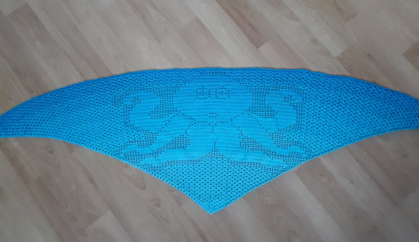 Motivtuch Oktopus, Dreieckstuch, Häkelanleitung