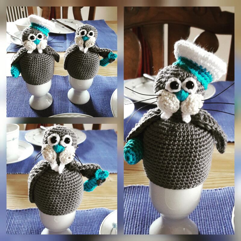 Häkelanleitung Eierwärmer Seelöwen