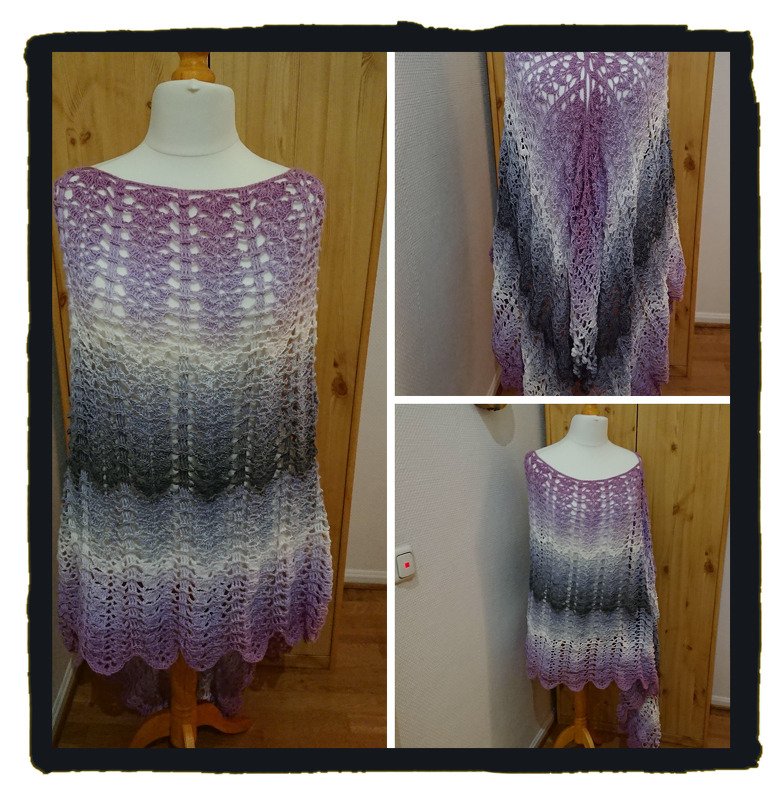 Crochet pattern poncho  "Laer"