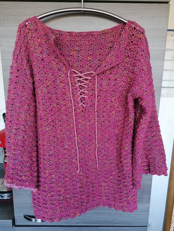 Häkelanleitung Pullover mit Schnürung - alle Größen