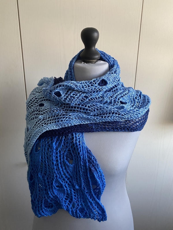 Stola "Perlentaucher" mit 1 Woolly Hugs BOBBEL-COTTON stricken