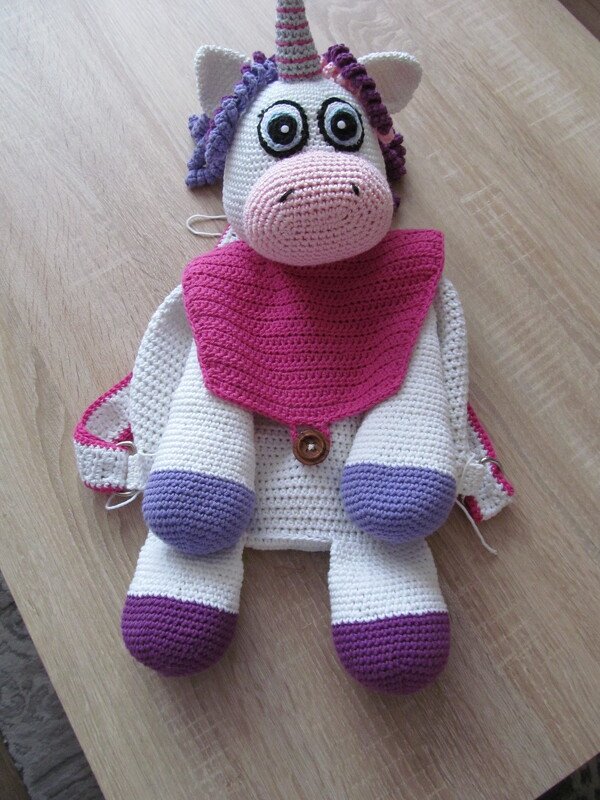 Häkelanleitung Einhorn Kinderrucksack