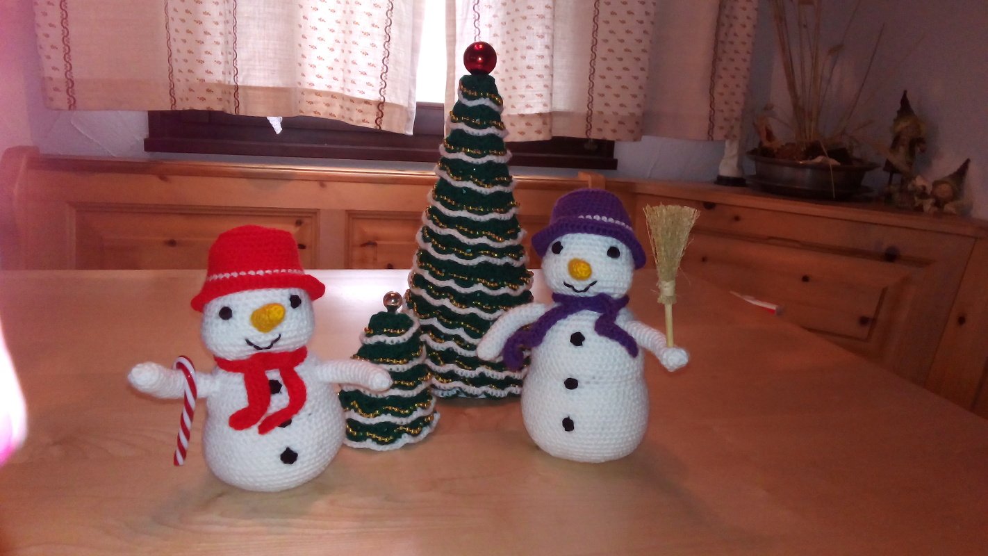 Häkelanleitung - Lustige Schneemänner