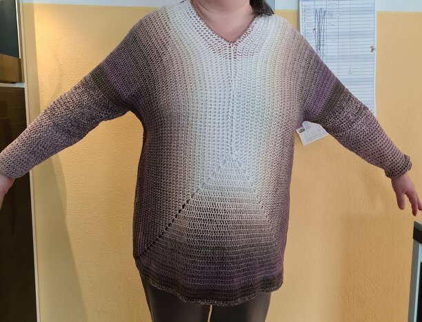 Häkelanleitung Pullover, an alle Größen anpassbar