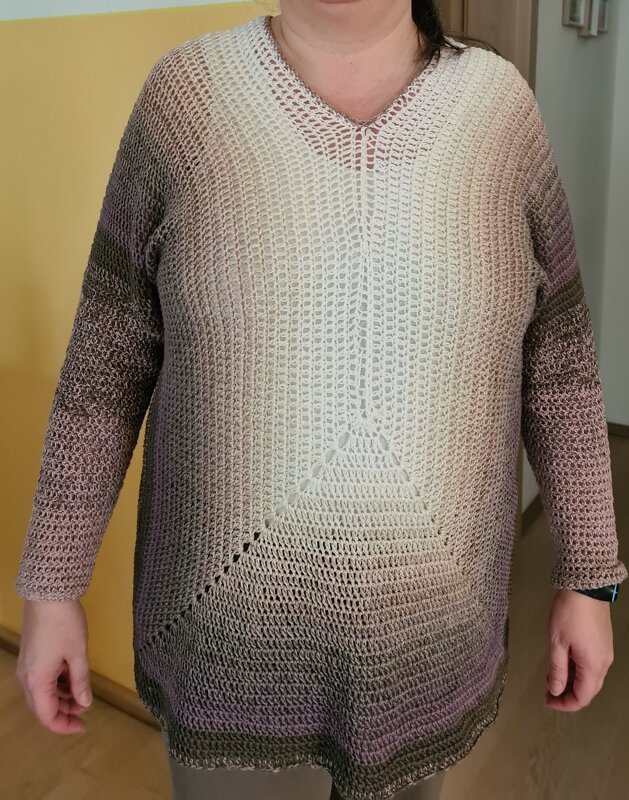 Häkelanleitung Pullover, an alle Größen anpassbar