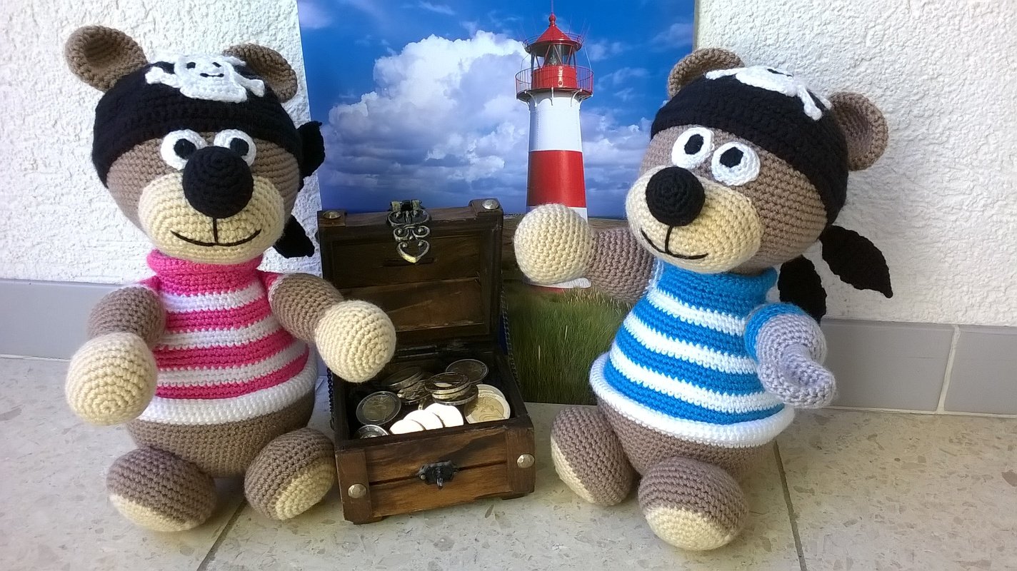 Jack Bearrow the pirate - Crochet Pattern by Diana´s kleiner Häkelshop