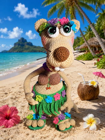 Es hat mir viel Spaß gemacht, die Anleitung zu verwirklichen. Mit meinem Ergebnis bin ich sehr zufrieden.
#Wiesel #häkeln #Hawaii #Amigurumi