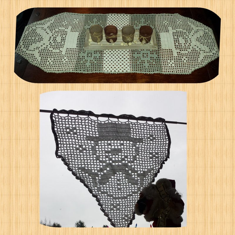 Häkeln / Tischläufer / Gardine / Winter