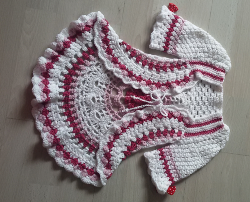 Häkelanleitung Kreisjacke Lotta in Größe 86/92 bis 158/164