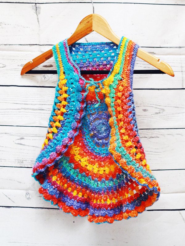 Häkelanleitung Kreisjacke Lotta in Größe 86/92 bis 158/164