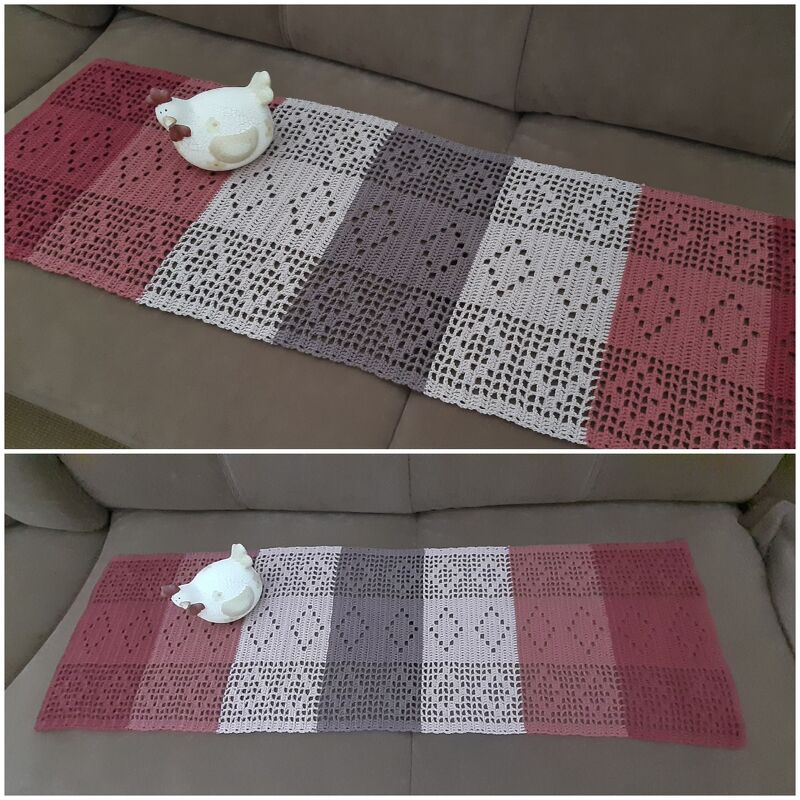 Häkelanleitung - Tischläufer Rautenmuster