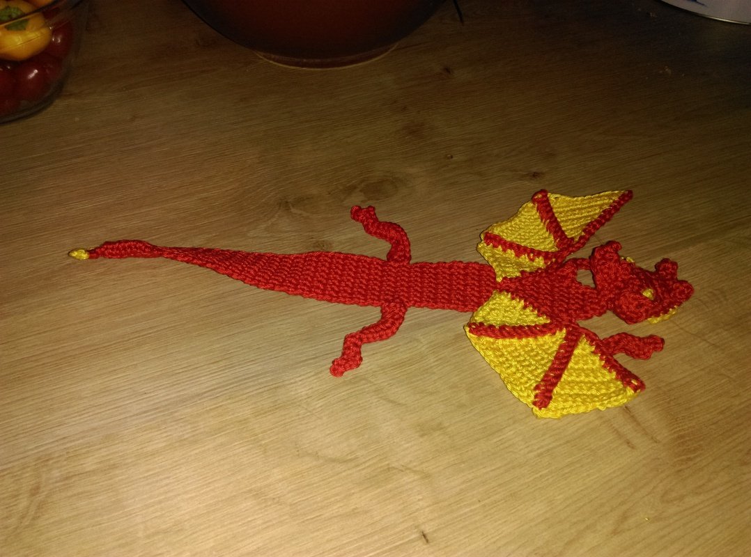 Häkelanleitung Lesezeichen Drache