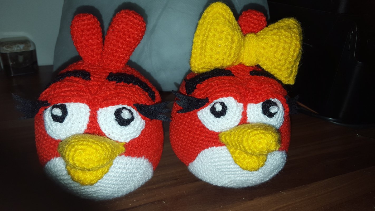 Angry Bird Mädchen Häkelanleitung