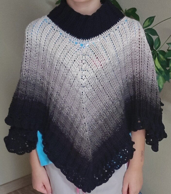 Häkelanleitung - Set - Poncho + Mütze " Mitternachtstraum"