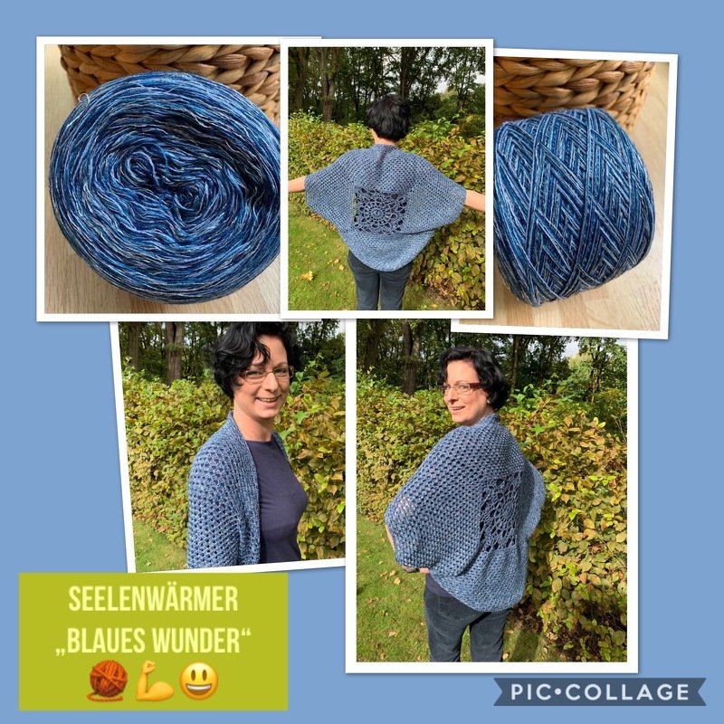 Häkelanleitung Seelenwärmer "Blaues Wunder", alle Größen
