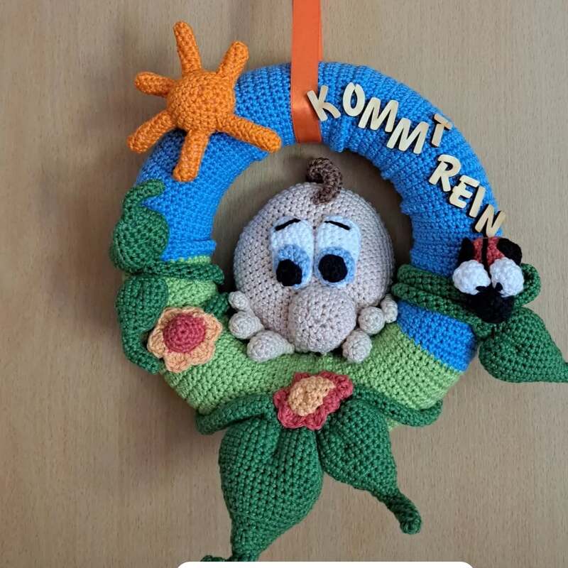 Häkelanleitung Türkranz "Guck,Guck"