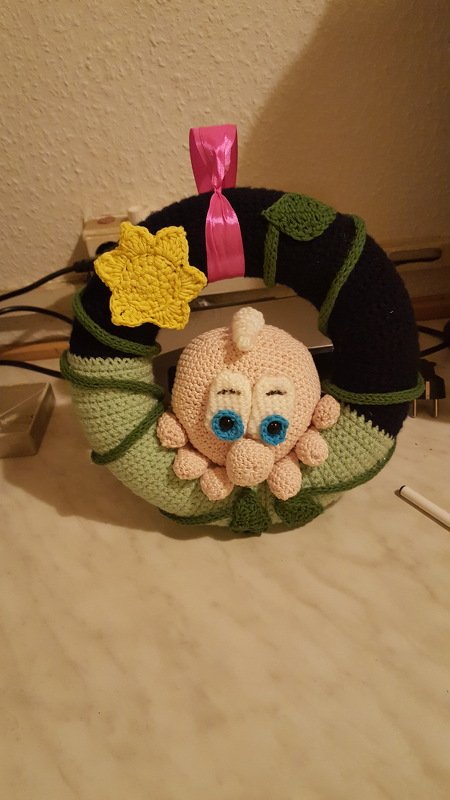 Häkelanleitung Türkranz "Guck,Guck"