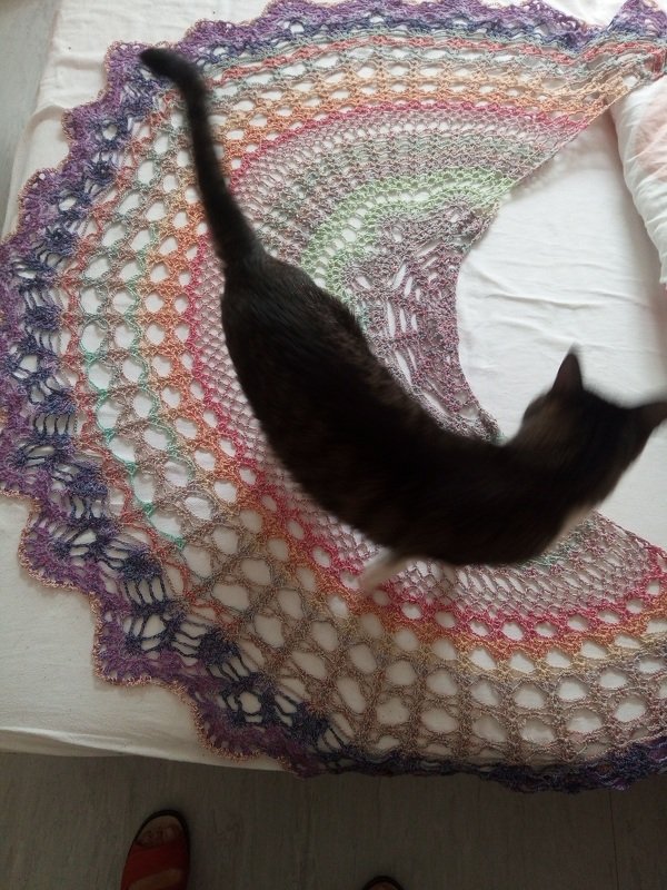 crochet pattern half circle shawl "Julia"