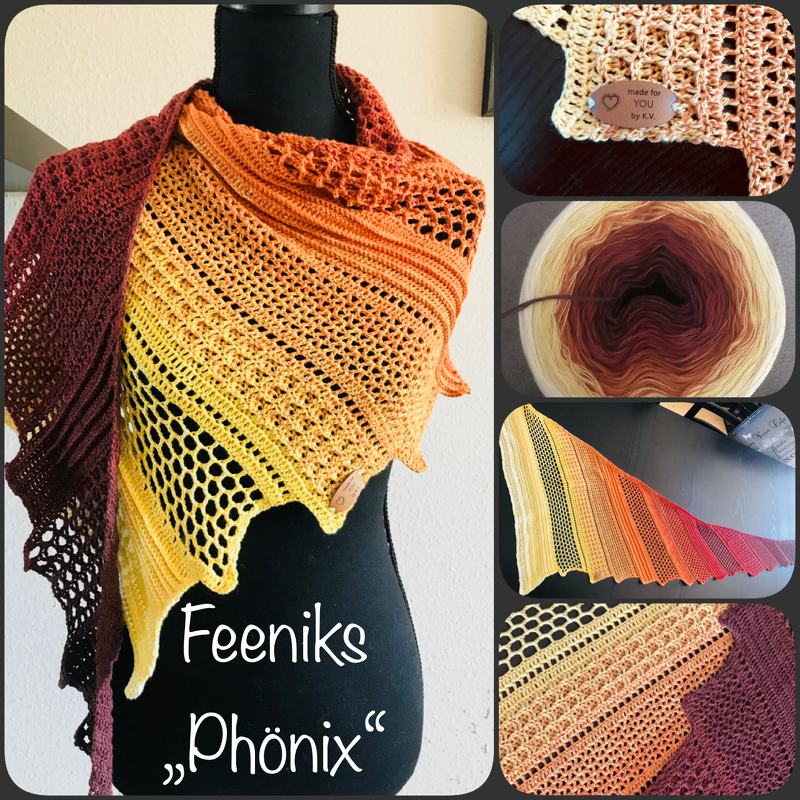 Crochet pattern Feeniks shawl