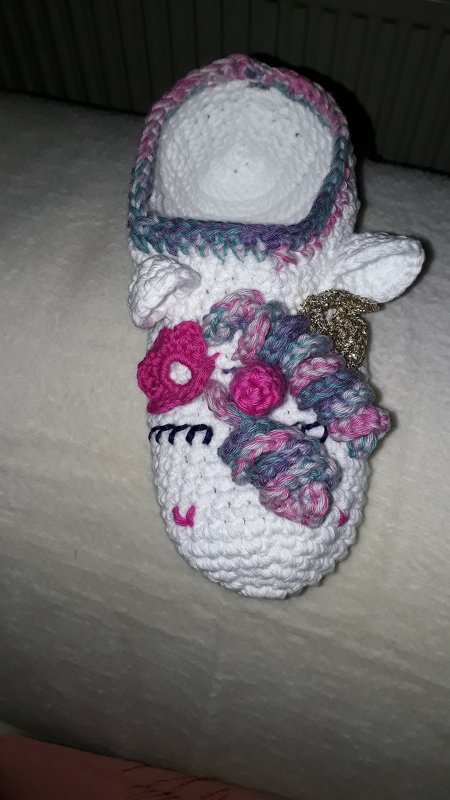 Einhorn-Puschen (Größe 40/41) häkeln