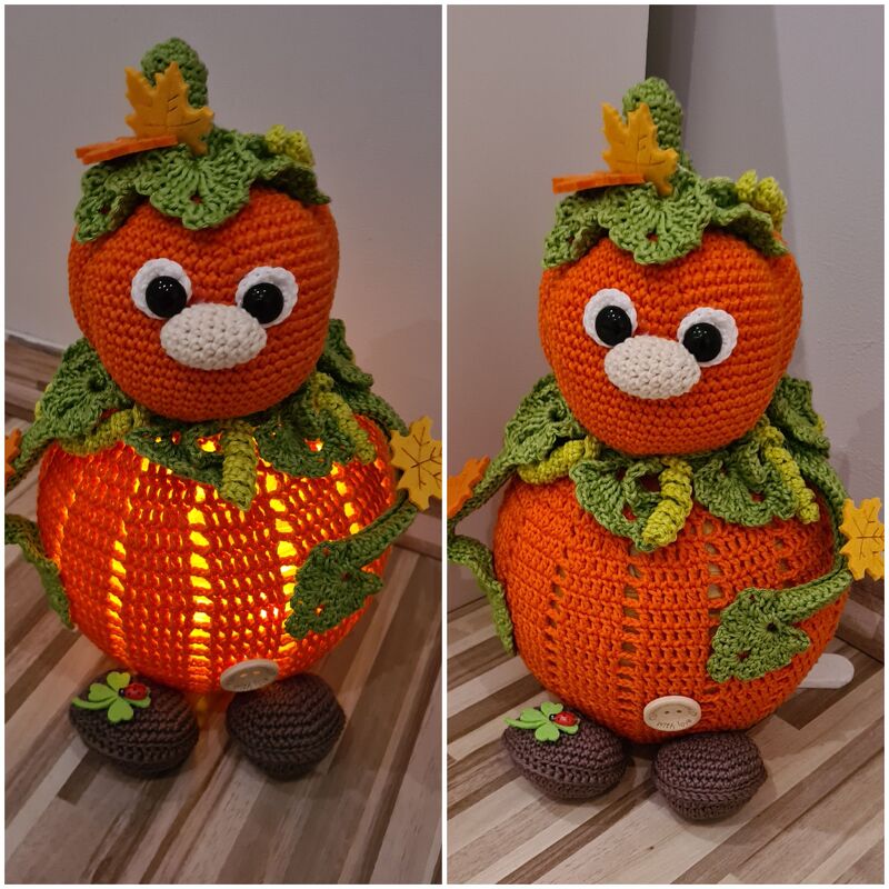 Häkelanleitung Lampe Konrad Kürbis