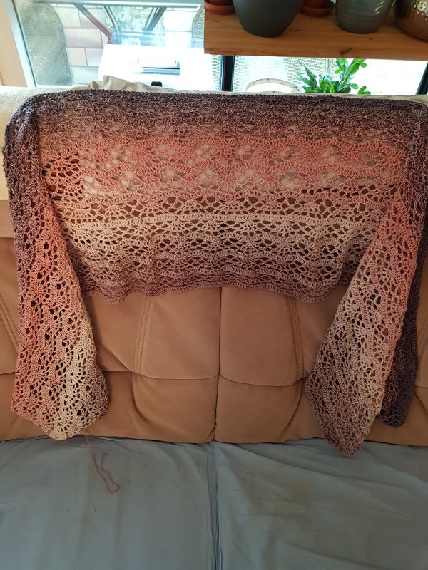 Häkelanleitung Schal/Stola "Herbstabend" mit Spinnweb-Muster