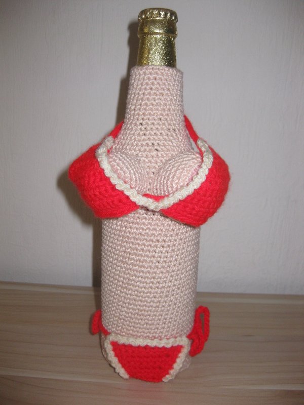 Weinflaschen Anzug Häkelanleitung