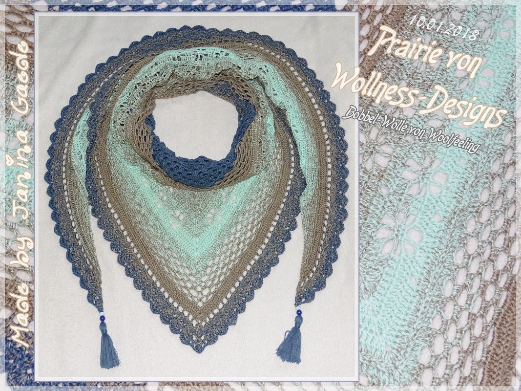 Crochet pattern shawl Prairie