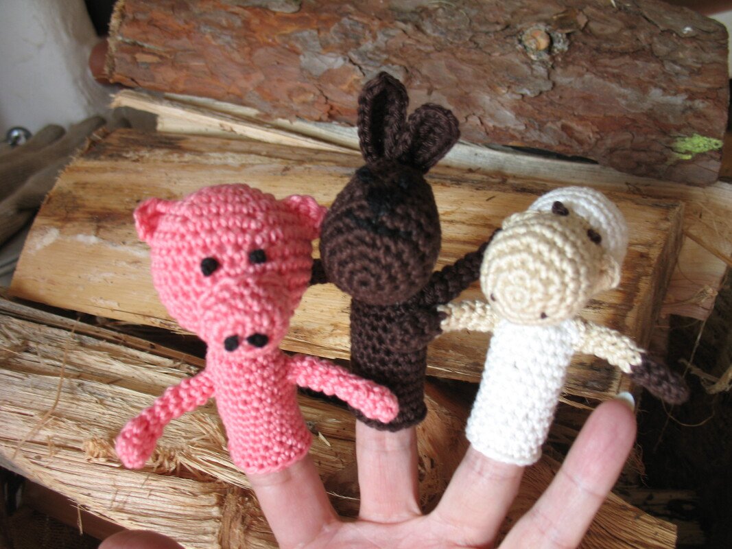 Fingerpuppen Bauernhof - Häkelanleitung / PDF