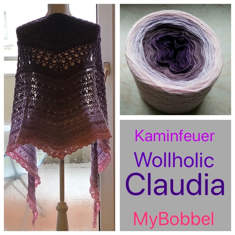 Häkelanleitung Dreieckstuch &quot;Kaminfeuer&quot;