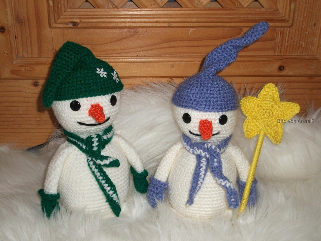 Häkelanleitung Schneeman Weihnachten Stern 21 Seiten