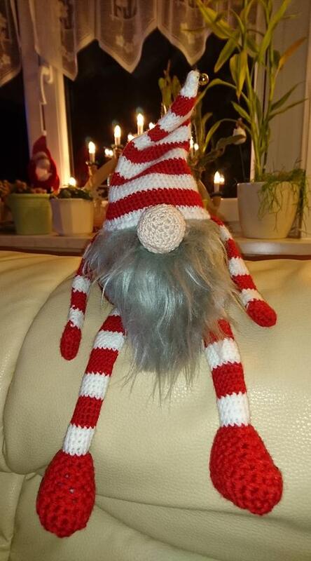 gro&szlig;er sitzender Wichtel 40 cm Weihnachtsdeko H&auml;kelanleitung