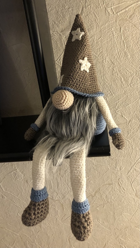 gro&szlig;er sitzender Wichtel 40 cm Weihnachtsdeko H&auml;kelanleitung