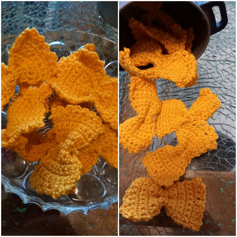 Crochet pattern for 6 sorts of pasta