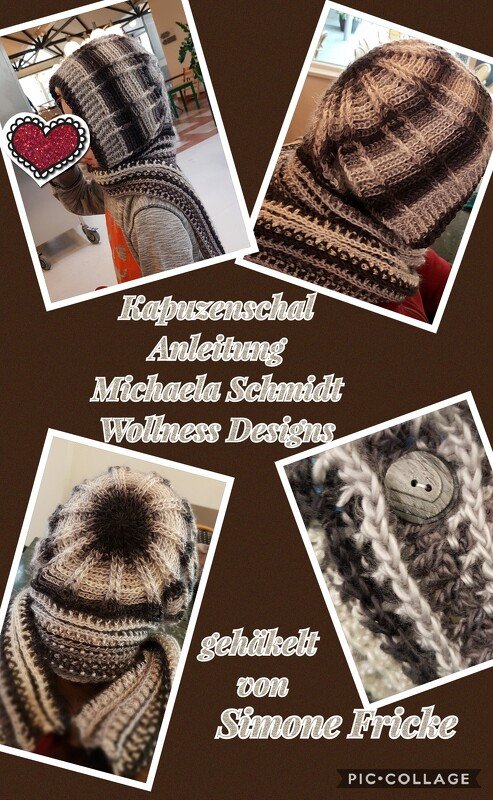 Häkelanleitung Kapuzenschal Scoodiehoodie