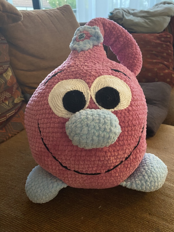 Häkelanleitung, Kissen "XXL Tröpfli auf Kuschelkurs" Geschenkidee!