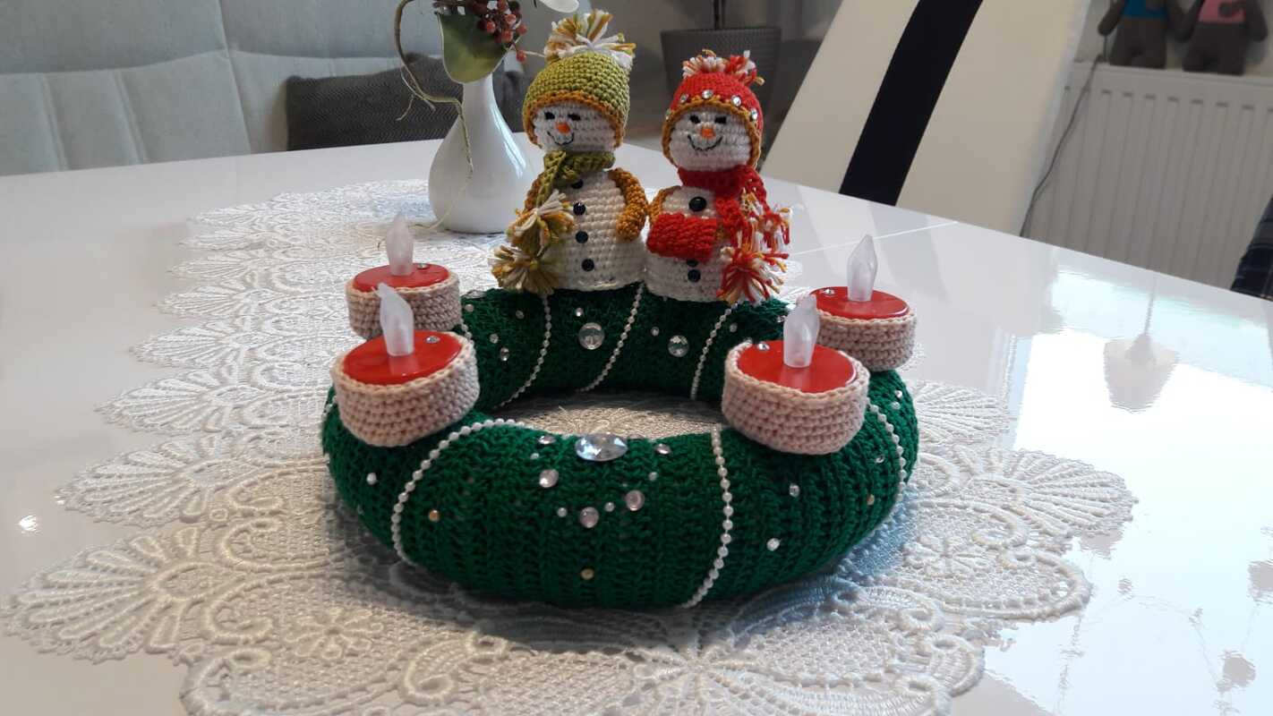 Häkelanleitung Adventskranz Schneemann - PDF Datei