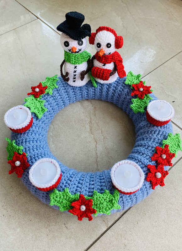 Häkelanleitung Adventskranz Schneemann - PDF Datei