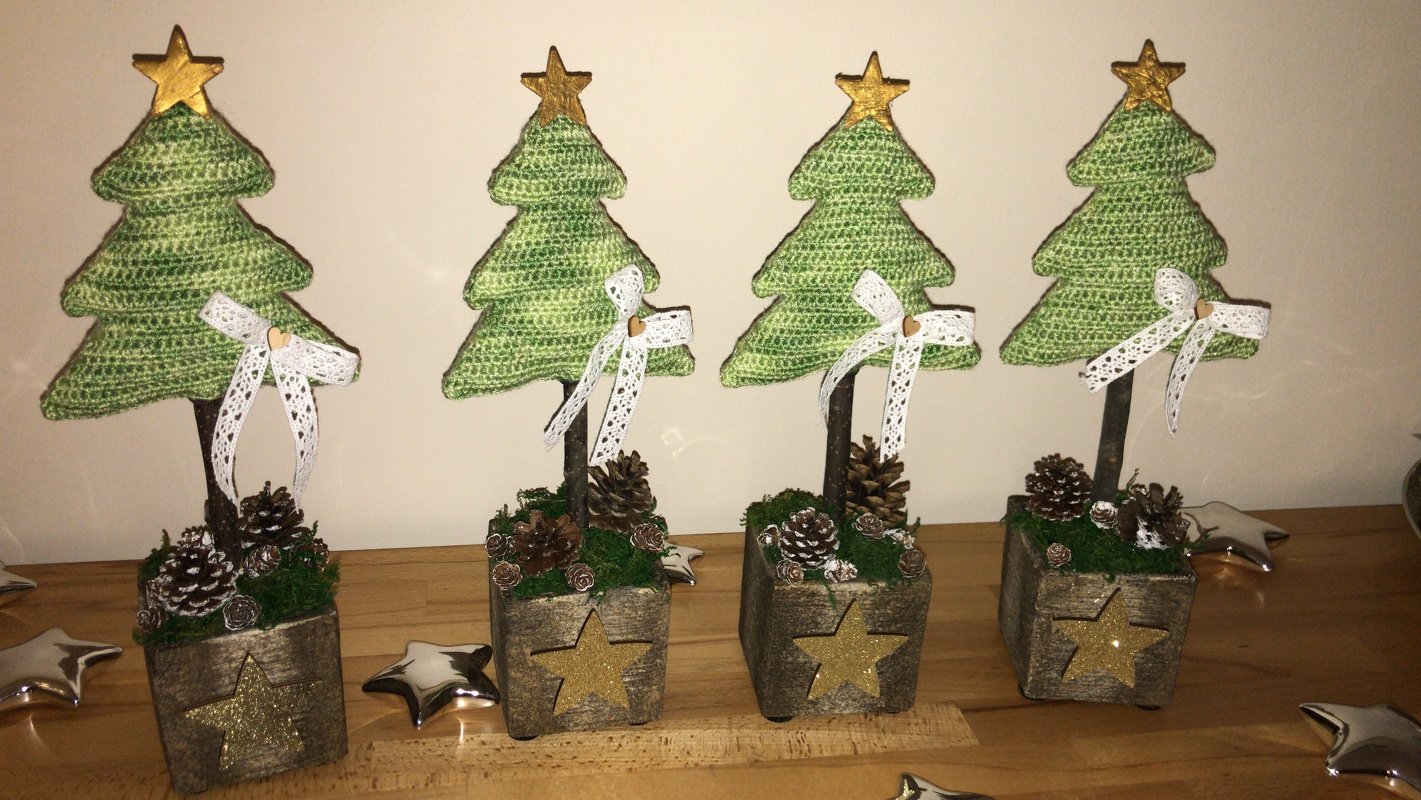 Häkelanleitung Weihnachtsdeko Tannenbäume