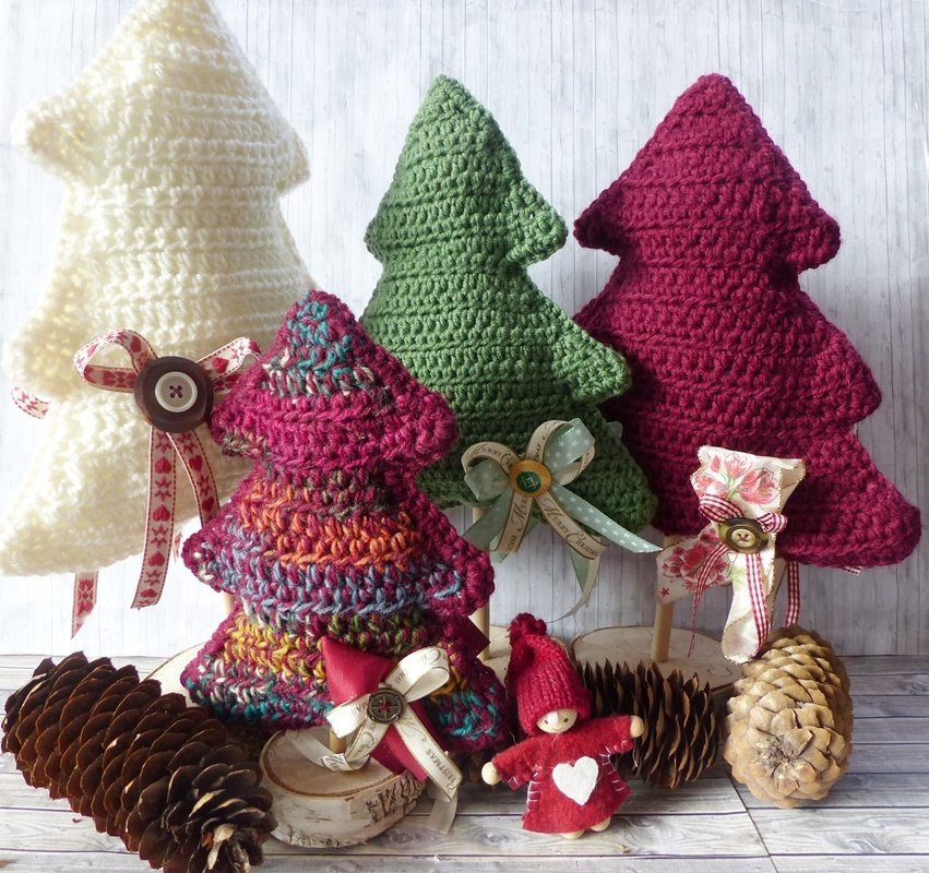 Häkelanleitung Weihnachtsdeko Tannenbäume