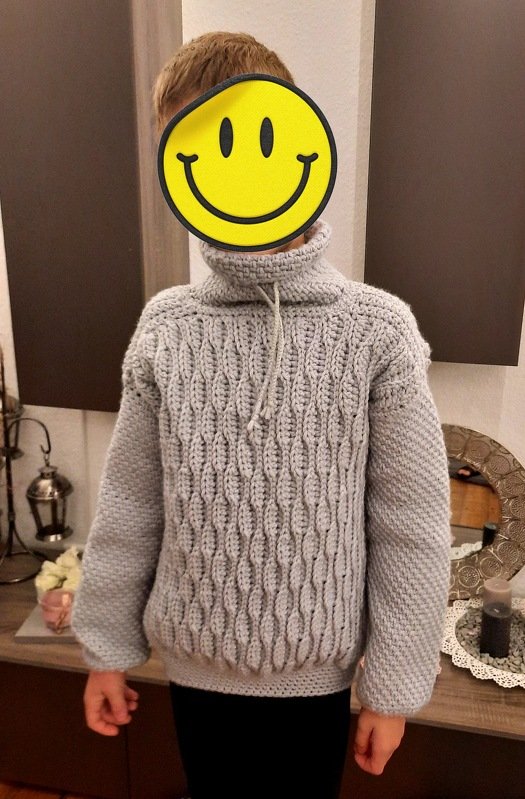 Häkel-Set Pullover/Rolli/Beanie COOL KIDS (134 - XL / Kinder- bis Erwachsenengrößen)