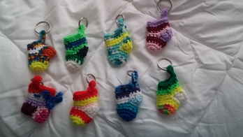 So werden selbst kleinste Wollreste sinnvoll verarbeitet. Tolle Idee