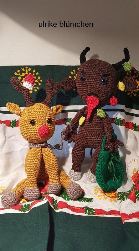 Häkelanleitung Krampus und sein Rentier