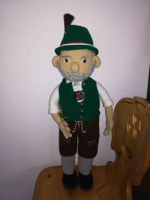 Häkelanleitung für Gabis Opa Heinrich, ca. 65 cm groß