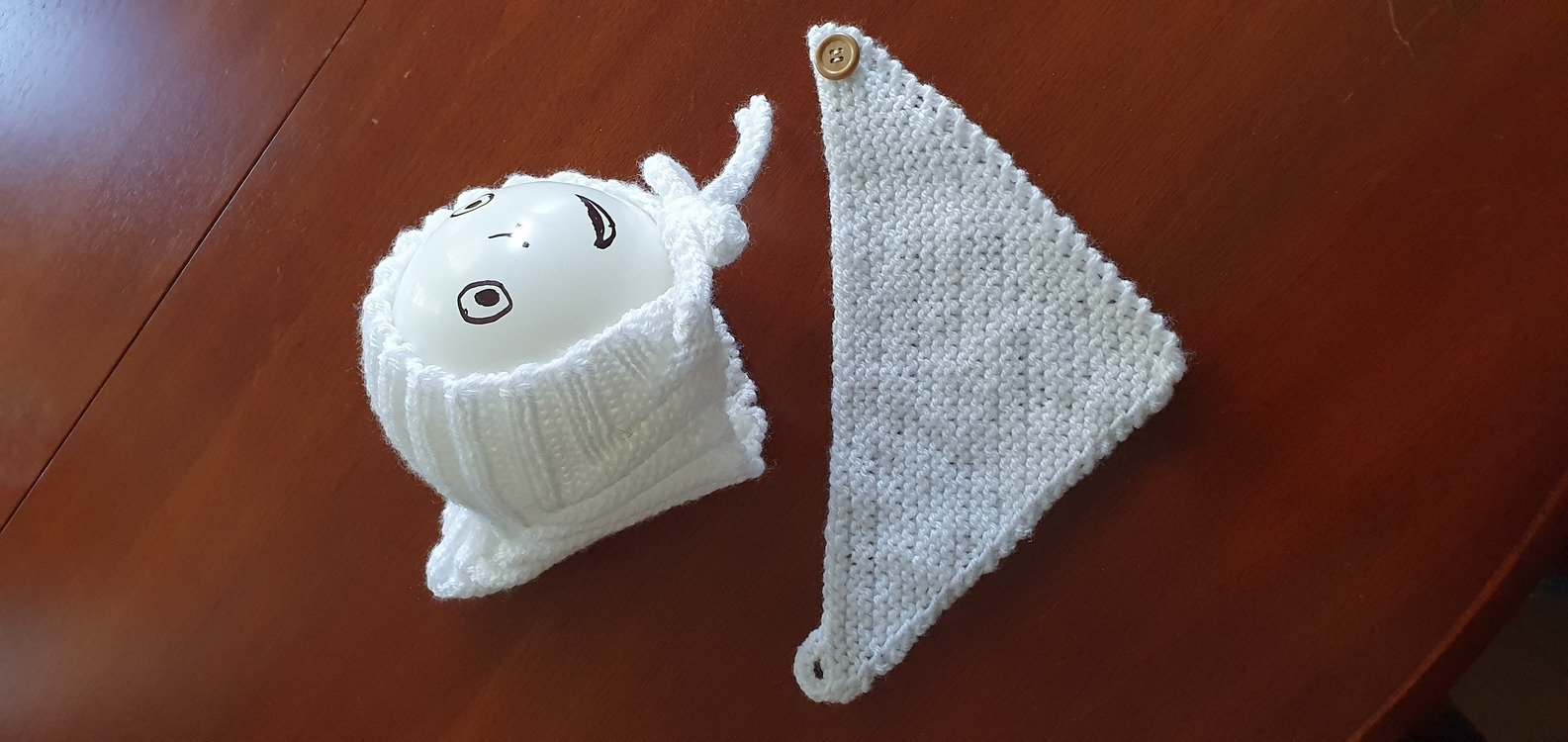 Knitting Pattern – Pixie Set - Baby Cap &amp; Triangular Scarf – No.188E