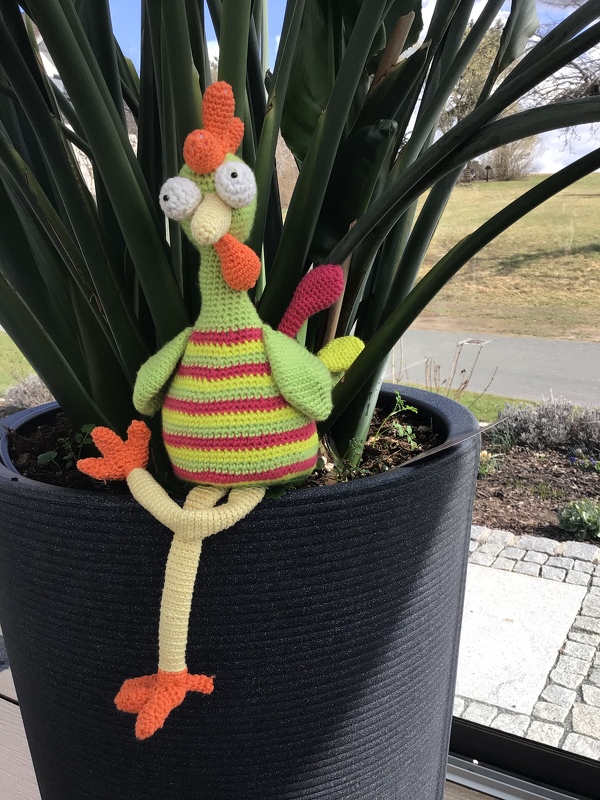 XL Gockel GLUPSCHI Kantenhocker Hühner Hahn Ostern Frühlingsdeko