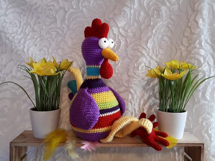 XL Gockel GLUPSCHI Kantenhocker Hühner Hahn Ostern Frühlingsdeko