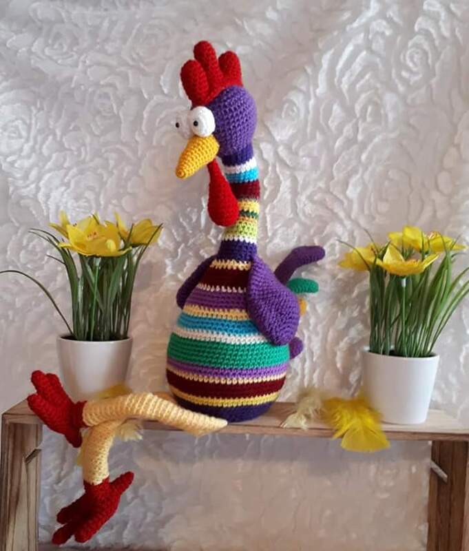 XL Gockel GLUPSCHI Kantenhocker Hühner Hahn Ostern Frühlingsdeko