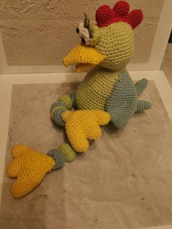 Stolzer Gockel nach Anleitung von Ratakina einfach und sehr schnell zu häkeln.